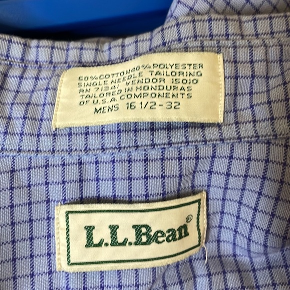 LL Bean Purple Button Down Shirt Size 16 1/2 -32 - Picture 6 of 7